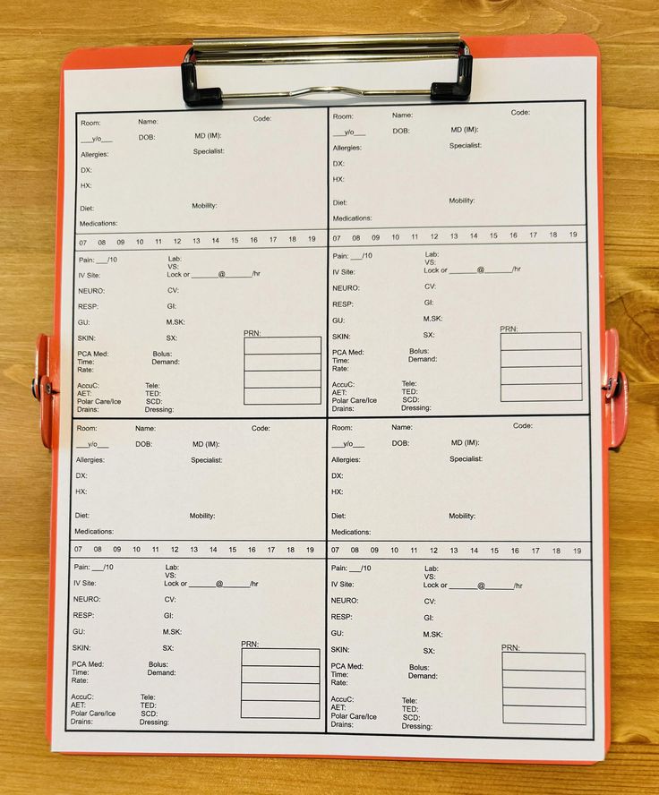 a clipboard with some papers on top of it