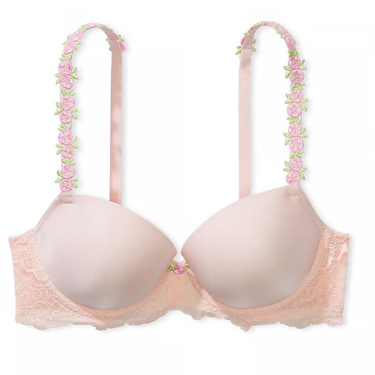 Brand New 38g Light Pink Rose Appliqu Straps Lightly Lined Demi Style Fitted Pink Bra For Wedding, Elegant Pink Summer Bra, Pink Feminine Wedding Bra, Pink Feminine Bra For Wedding, Pink Lace Trim Wedding Bra, Pink Lace Trim Bra For Wedding, Wedding Bra With Pink Lace Trim, Wedding Bra With Lace Trim In Pink, Elegant Spring Push-up Bra