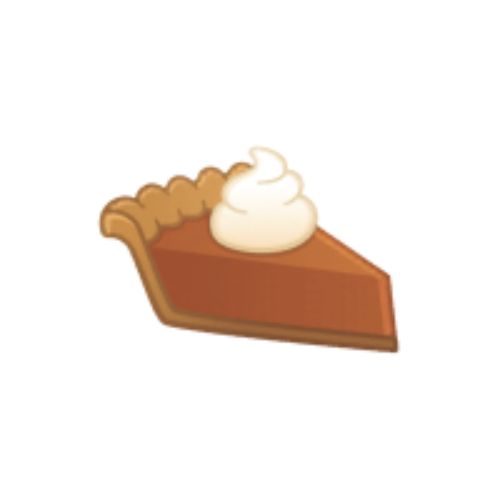 a piece of pie with whipped cream on top is seen in this image, which appears to be an icon