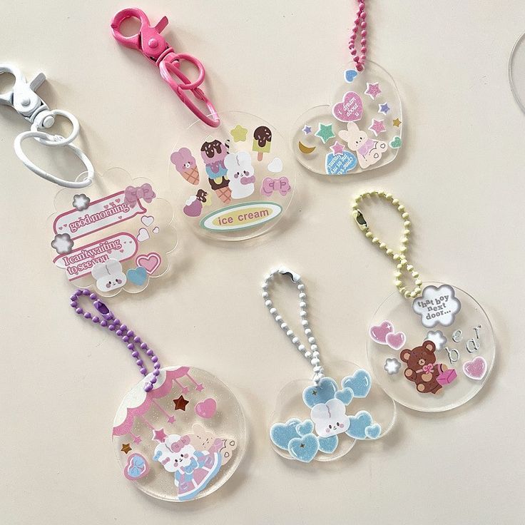 a bunch of keychains that are sitting on a table