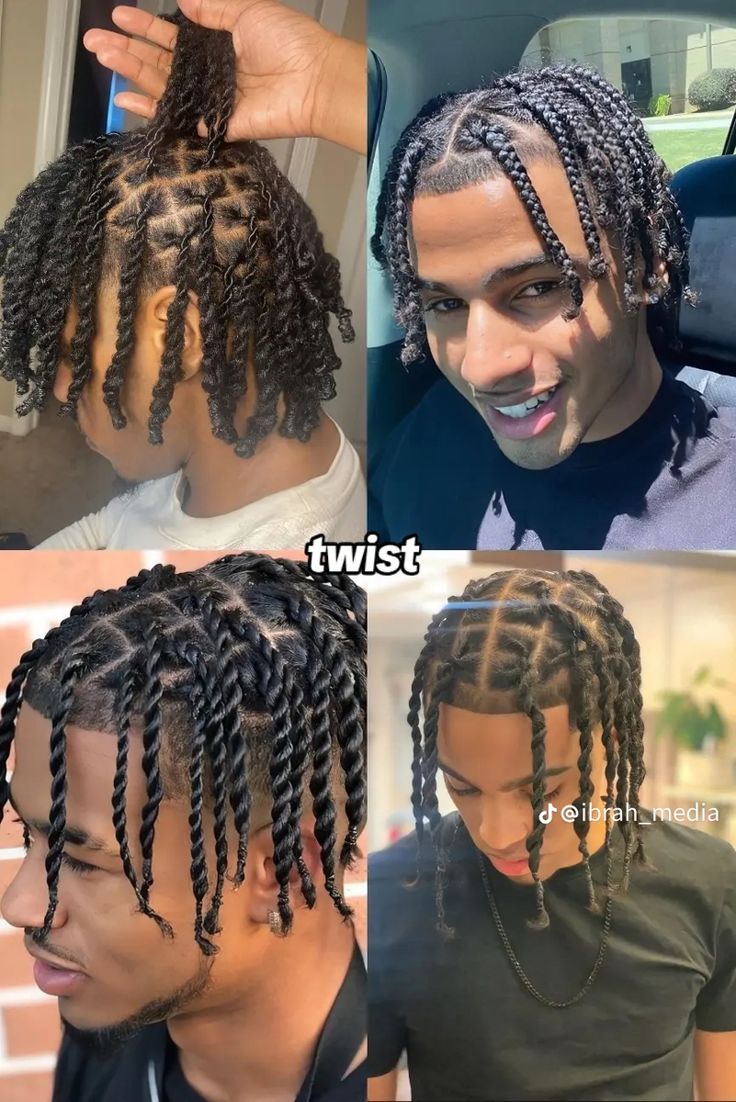 Two Strand Twists Men Short Hair, Men’s Two Strand Twist Styles, 2strands Twist Men, Men Hairstyle Twist, Two Strand Rope Twist Men, High Top Hairstyles, Twist Black Men Hair, 2 Strand Twist Men Styles, Twist On Straight Hair