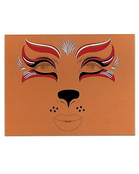 Fox Face Decal - Spirithalloween.com Fox Costume Makeup, Fox Makeup Halloween, Fox Face Paint, Fox Halloween Costume, Fox Decal, Halloween Makeup Kits, Cunning Fox, Dog Makeup, Fox Halloween