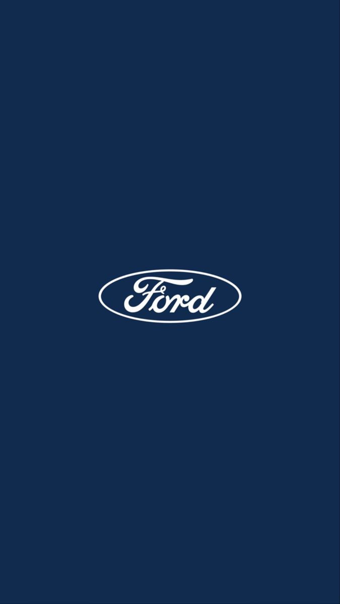 the ford logo is shown on a dark blue background, with white lettering that reads ford