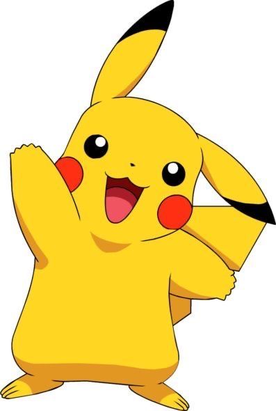 a cartoon pikachu with its arms in the air