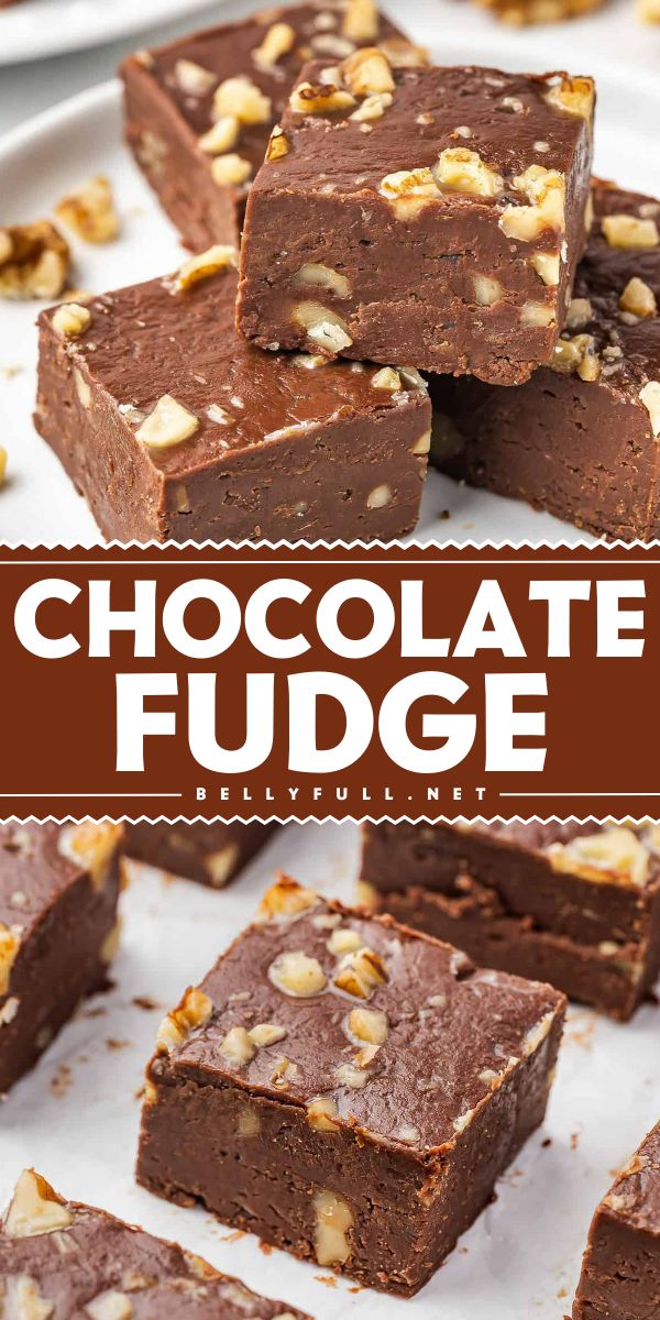 This easy Fudge recipe comes together in just 10 minutes with 5 simple ingredients. It's perfectly creamy, nutty, and chocolatey in one bite! Classic Chocolate Fudge, Easy Fudge Recipe, Easy Chocolate Fudge, Easy Fudge, Xmas Baking, Fudge Recipes Chocolate, Fudge Recipes Easy, Fudge Easy, Candy Thermometer