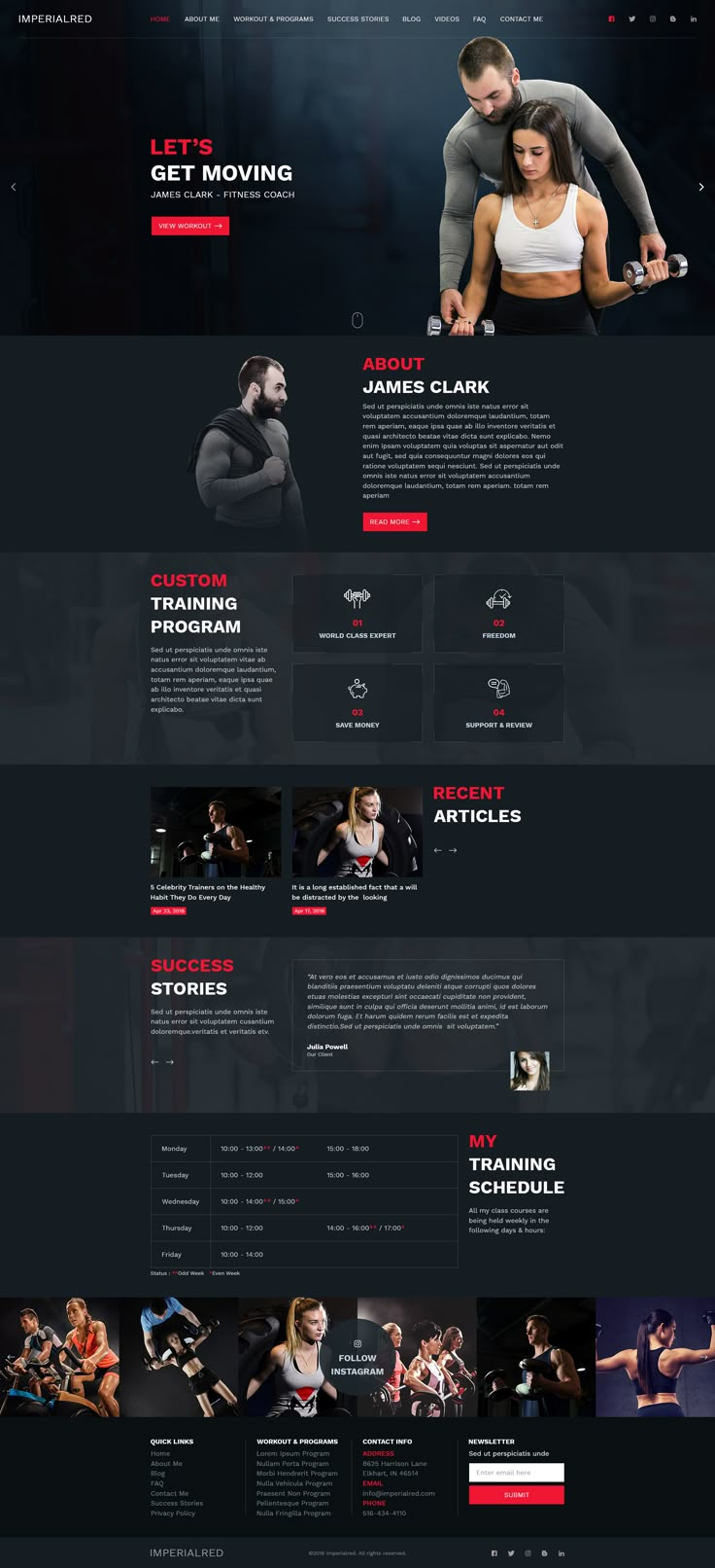 an image of a website design for a gym