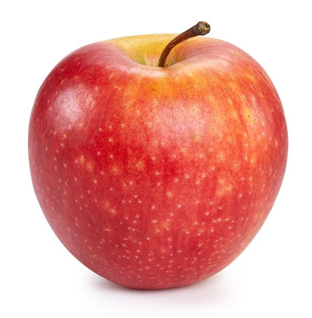 an apple is shown on a white background