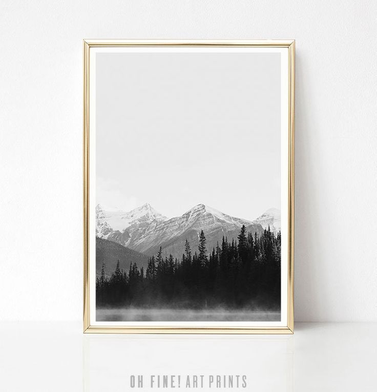 a black and white photo with the words on finnet art prints in gold frame