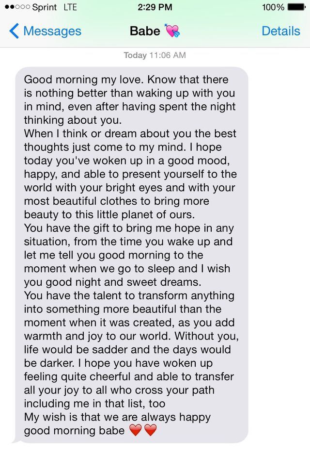 the text message was sent to someone who is not in love with her boyfriend, and he