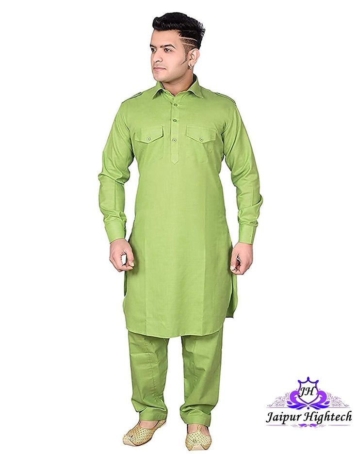 We bring to you this elegant design wedding party wear pathani suit matching outfit for men. This is Indian handmade cotton fabric men's wear kurta with salwar. This plus size designer salwar kameez set has stylish straight collar neckline and graceful sleeve. This beautiful punjabi dress is made of cotton fabric so it will be comfortable and stylish. Increase your wardrobe collection as you wear this versatile kurta set from the house of Jaipur Hightech.  Give yourself a best ethnic look by wea Pathani Kurta Pajama, Kurta Pajama For Men, Pajama For Men, Kurta Cotton, Designer Salwar Kameez, Punjabi Dress, Indian Kurta, Indian Wedding Wear, Ethnic Looks