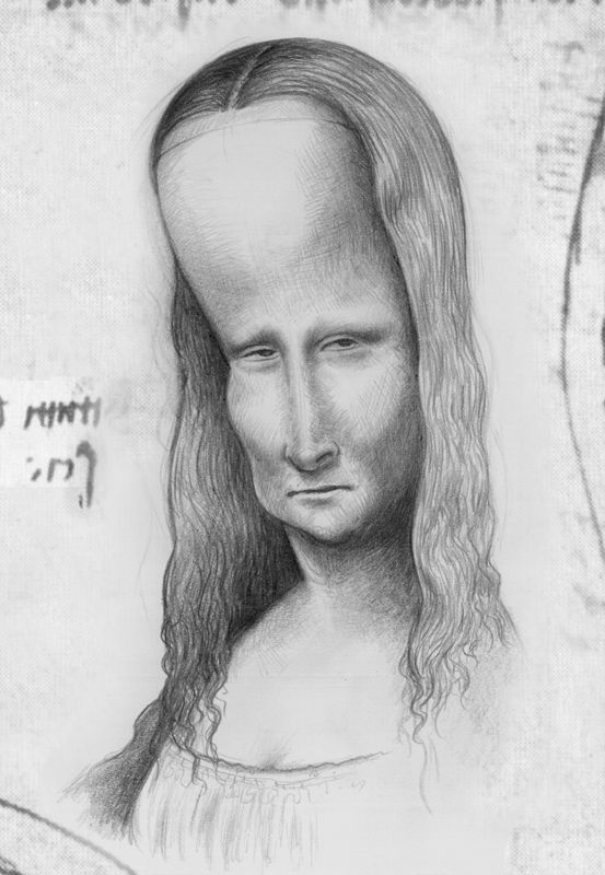 a drawing of a man with long hair