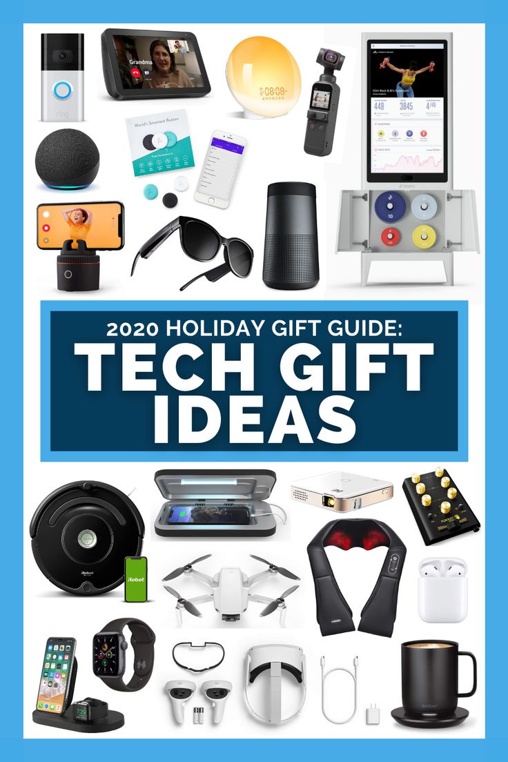 a poster with the words tech gift ideas on it