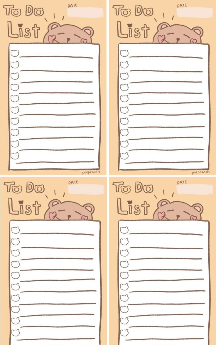 three to do lists with teddy bears on them and the words, i do list