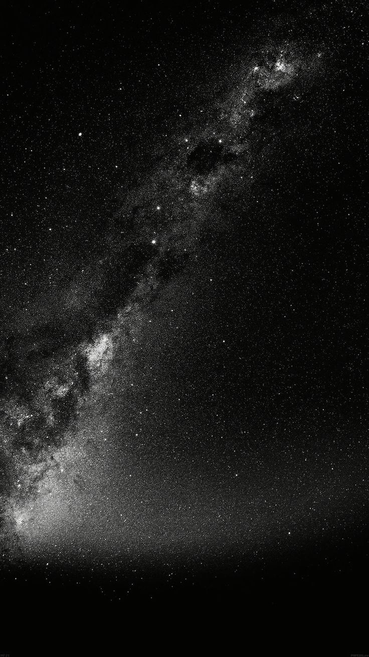 black and white photograph of the night sky