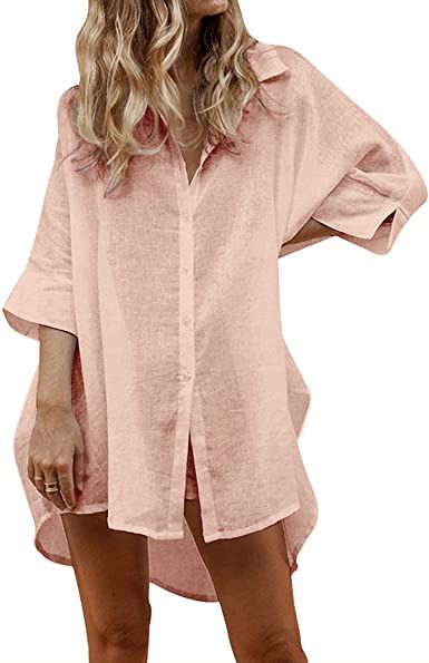 Linen Women Tops, Dress Coverup Ideas Casual, Swimsuit Coverups 2023, Shirt Over Swimsuit, Cute Swimsuit Coverups, Dress Coverup Ideas, Summer Dress Coverup, Honeymoon Vibes, Yoga Tee Shirt