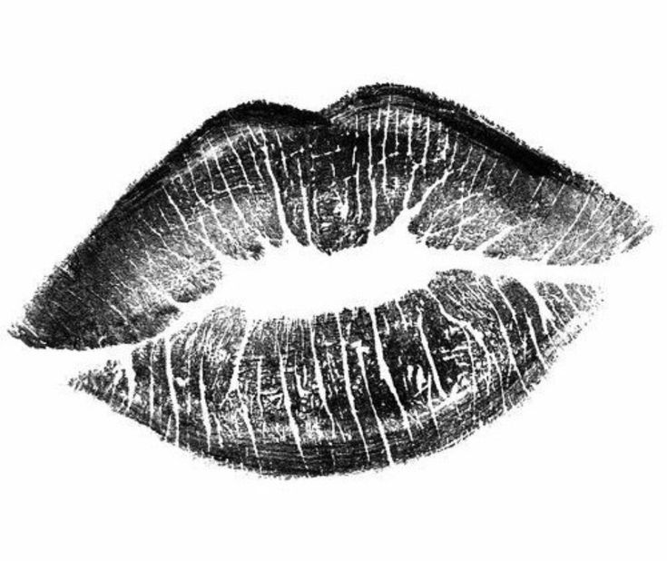 a black and white drawing of a woman's lips