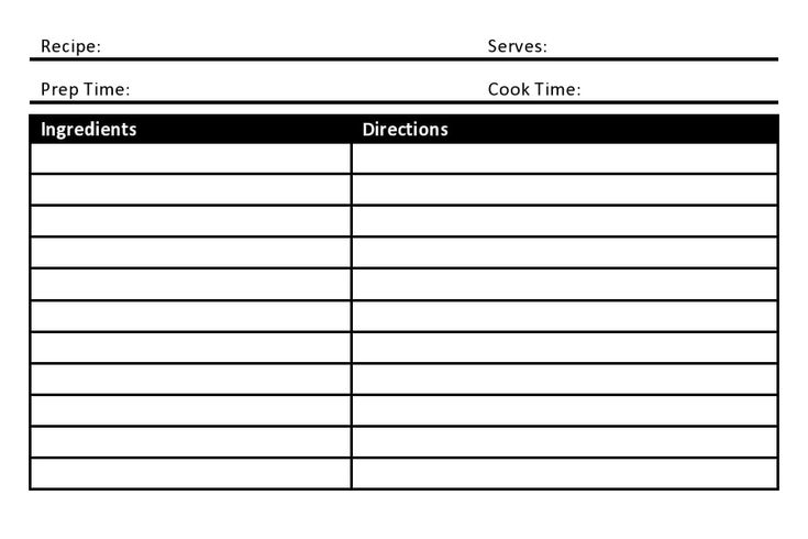 a recipe sheet with the words prep time and instructions to cook it in black and white