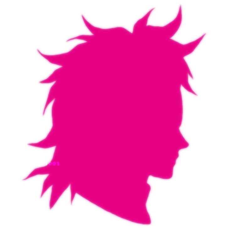 the silhouette of a man's head with spiked hair