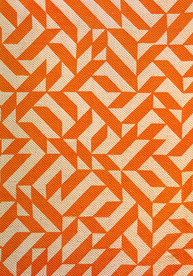 an orange and white pattern is shown in this image, it looks like something from the 1960s