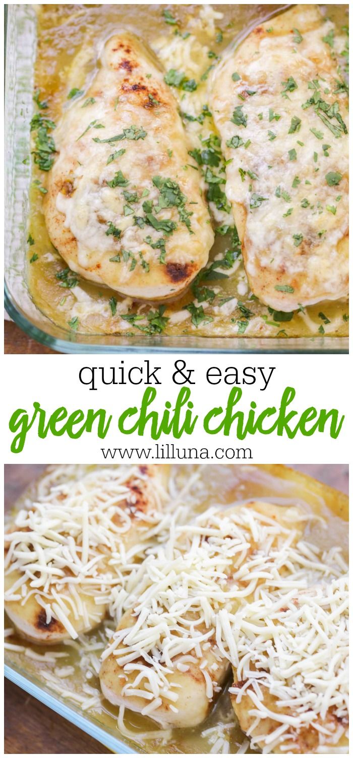 an image of green chili chicken in a casserole dish with parmesan cheese