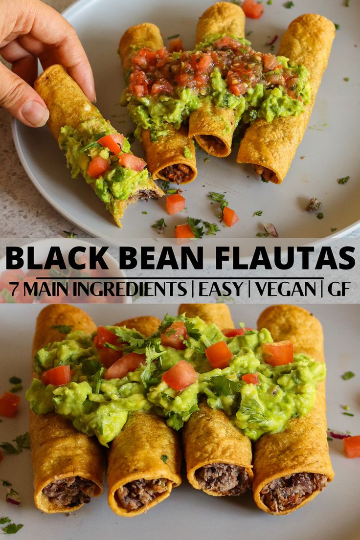 black bean and guacamole burritos are the perfect appetizer for any mexican meal