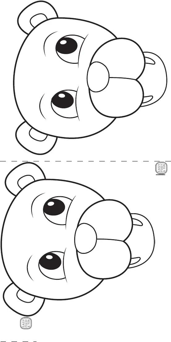 a cartoon bear with two different expressions