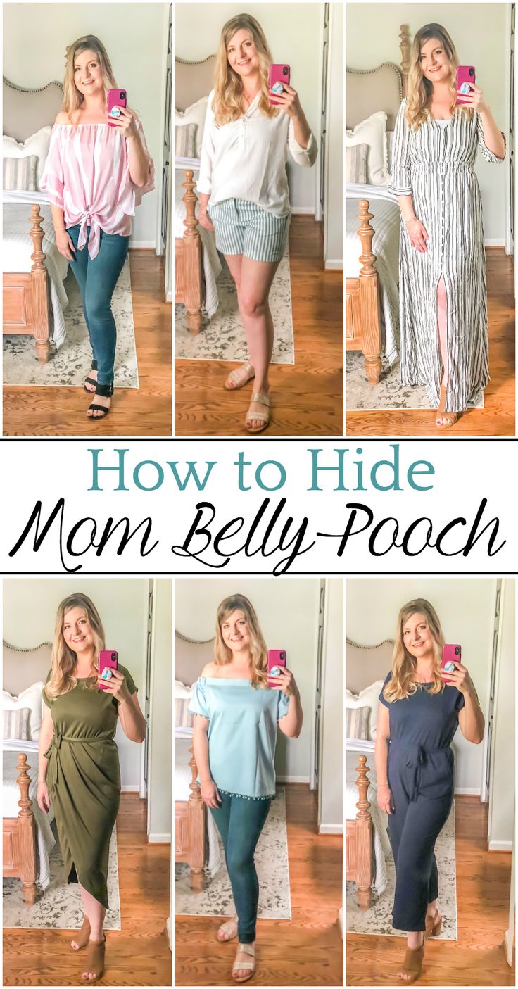 7 fashion tips for hiding postpartum mom bod and belly pooch without looking frumpy along with budget-friendly places to buy them. Nightstands Makeover, Postpartum Outfits, Post Baby Belly, Decorate Kitchen, Bed Makeover, Postpartum Fashion, Mom Belly, Mommy Tummy, Blue Dresser