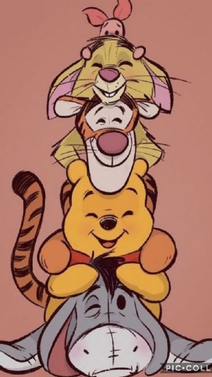 winnie the pooh and tigger on top of each other