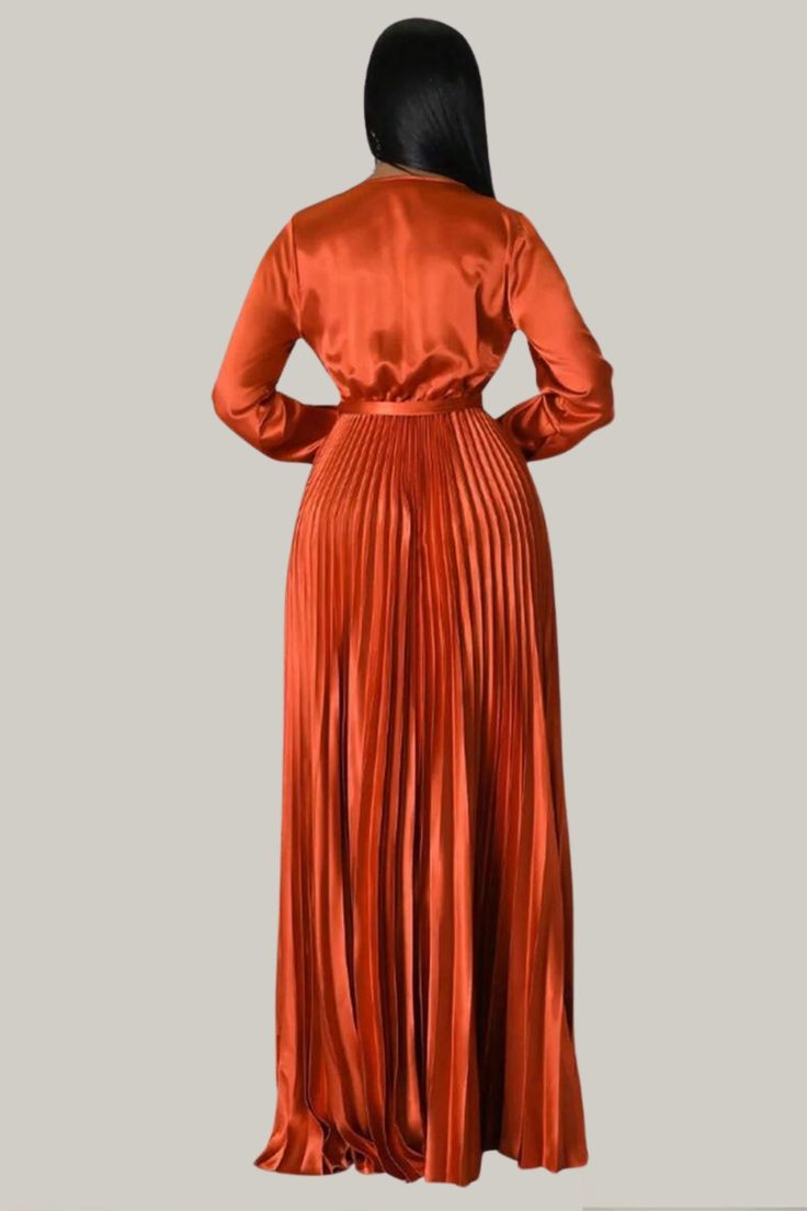 Elevate your elegance with the Eulalia Pleated Maxi Dress. Featuring a deep V-neck, wrap design, and belted high waist, this A-line dress boasts long bishop sleeves and a beautifully pleated hem. Crafted from non-stretch fabric, it offers a sophisticated and timeless look for any special occasion. Shop now to embrace refined style! 95% Polyester, 5% Elastane Model is wearing size small Please allow 3-5 business days to process and ship Fall V-neck Belted Maxi Dress, Pleated Floor-length Maxi Dress For Dinner, Fall A-line Belted Maxi Dress, Floor-length Pleated Maxi Dress For Dinner, Evening Long Sleeve Belted Dress, Belted V-neck Maxi Dress For Fall, Long Sleeve Belted Dress For Date Night In Fall, Fall Belted Maxi Dress For Date Night, Fall Belted V-neck Maxi Dress