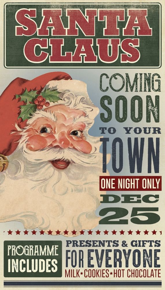 santa claus coming soon to your town one night only