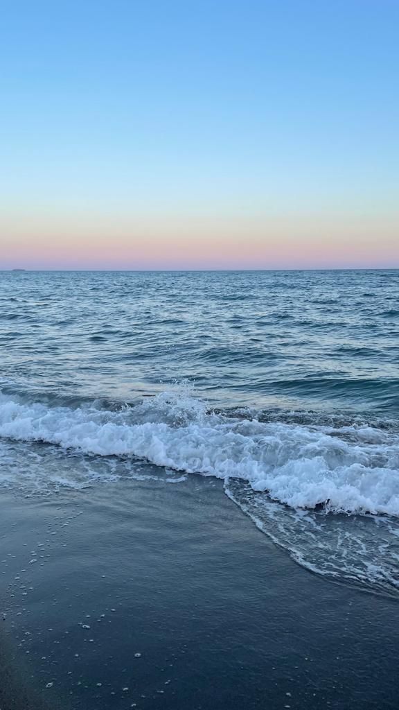 the ocean waves are coming in to shore