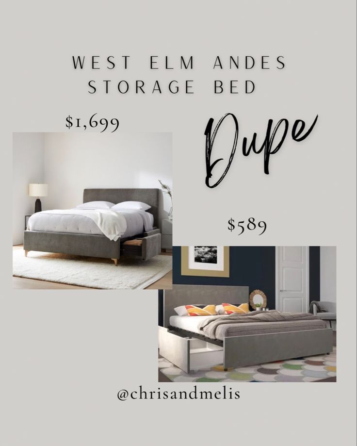 an advertisement for the west elm and sons storage bed