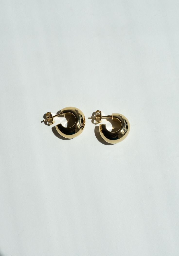 Lie Studio Simone Earrings in Gold Timeless Small Hoop Earrings For Everyday Elegance, Timeless Small Hoop Earrings With Polished Finish, Timeless Small Hoop Earrings For Everyday, Timeless Polished Finish Earrings For Everyday, Timeless Small Hoop Gold-plated Earrings, Classic Gold Plated Pierced Hoop Earrings, Timeless Small Hoop Gold Plated Earrings, Classic Gold-plated Hoop Earrings, Classic Gold Earrings For Everyday