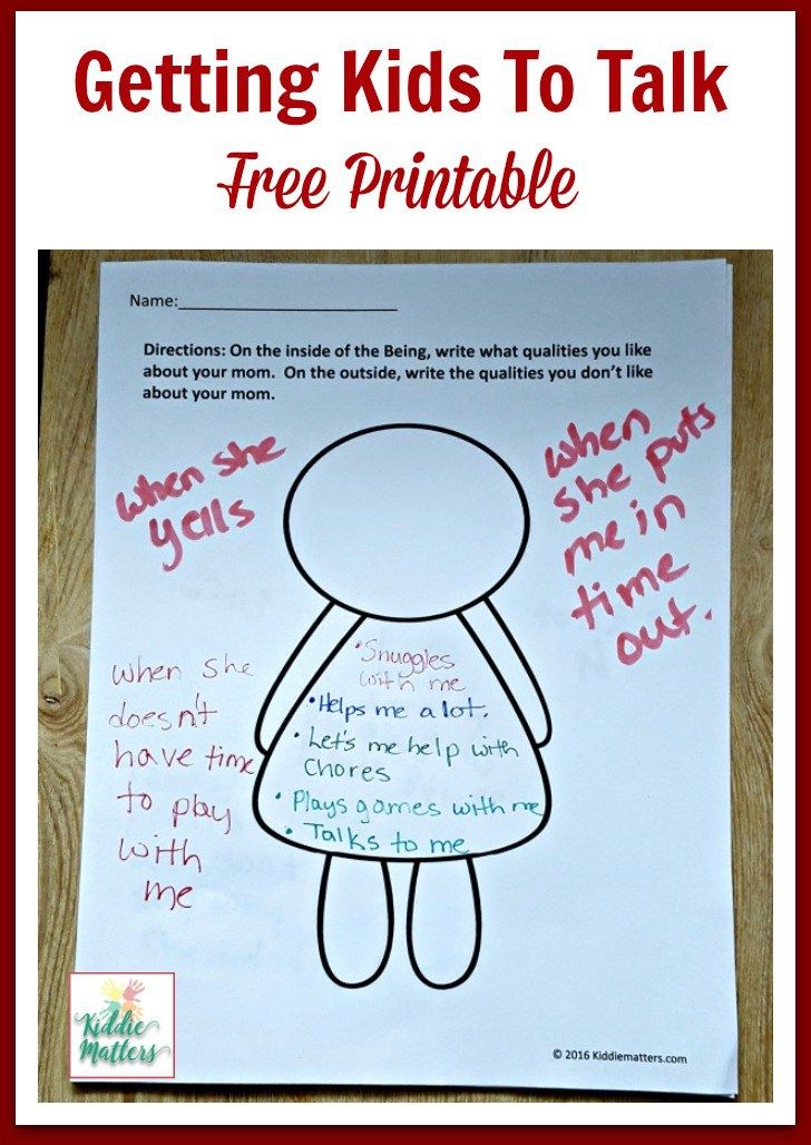 a poster with writing on it that says getting kids to talk free printables