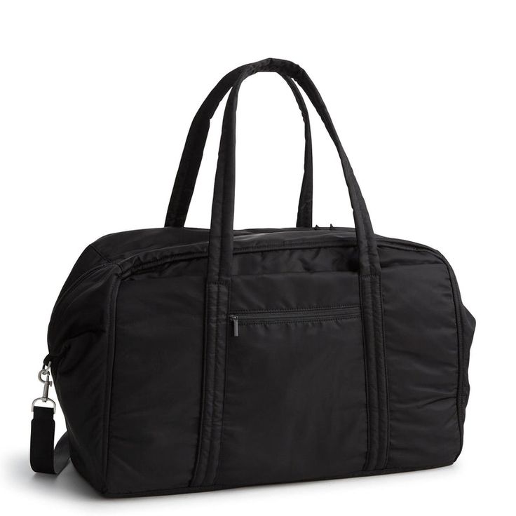 Travel in style and convenience with our Large Miramar Weekender. Designed for the modern traveler who values both fashion and functionality, this spacious bag offers ample storage space for all your essentials while ensuring you stay organized and stylish on your adventures. Whether you're jetting off for a weekend adventure or embarking on a short business trip, our bag offers the perfect combination of space, organization and style to meet your travel needs. Vera Bradley Large Miramar Weekend Modern Nylon Luggage For On-the-go, On-the-go Black Nylon Luggage, Nylon Luggage For On-the-go, Nylon Luggage With Zipper Closure For On-the-go, Black Nylon Travel Tote Bag, Black Nylon Tote Travel Bag, Versatile Weekender Bag For Overnight Trips, Functional Nylon Shoulder Bag For Overnight Trips, Functional Nylon Travel Accessories For Daily Use