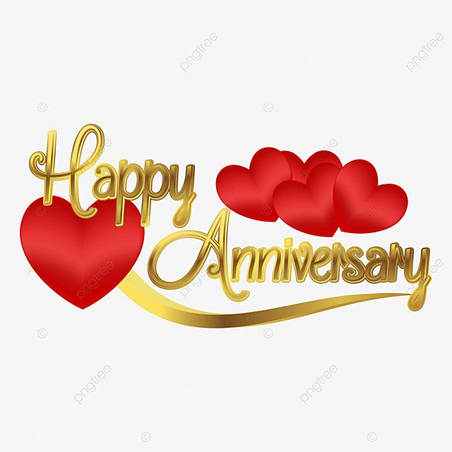 happy anniversary card with hearts and gold lettering on a white background, valentine's day, greeting cards, love png and psd