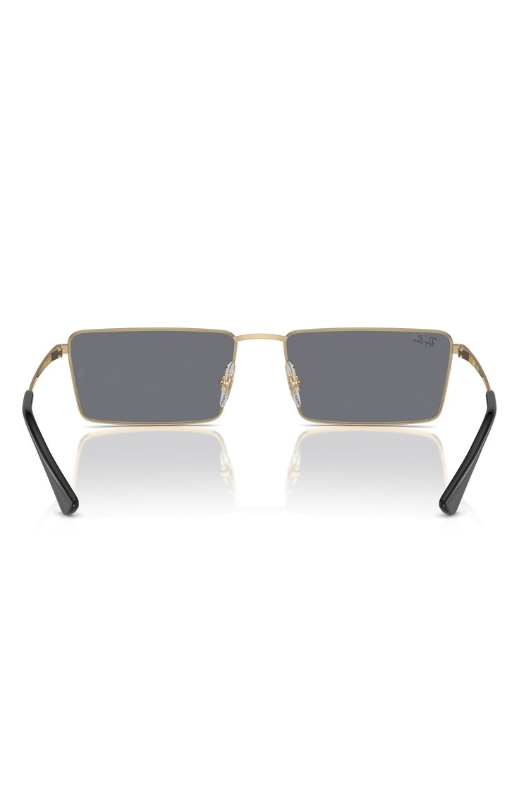 A sleek rectangular silhouette adds retro-cool appeal to stylish sunnies fitted with adjustable nose pads for a secure fit. 58mm lens width; 17mm bridge width; 145mm temple length 100% UV protection Adjustable nonslip nose pads Metal Imported Modern Sunglasses With Mirrored Lenses For Square Face, Modern Rectangular Sunglasses For Formal Occasions, Classic Sunglasses With Gradient Lenses For Square Face, Modern Shield Sunglasses With Uv Protection For Square Face, Classic Sunglasses With Uv Protection For Square Face, Classic Rimless Shield Sunglasses With Mirrored Lenses, Classic Rectangular Aviator Sunglasses With Uv Protection, Classic Rectangular Aviator Sunglasses With Mirrored Lenses, Classic Rectangular Aviator Sunglasses With Tinted Lenses