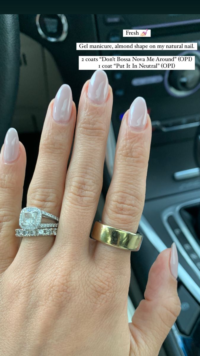 Almond Nail Neutral Colors, Natural Opi Dip Colors, Neutral Bridesmaid Nails Almond, Don’t Bossa Nova Me Around Opi Gel, Don’t Bossa Nova Me Around Opi Dip, Be There In A Prosecco Opi Gel, Don’t Boss A Nova Me Around Opi, Opi Don't Bossa Nova Me Around, Opi Bossa Nova Me Around