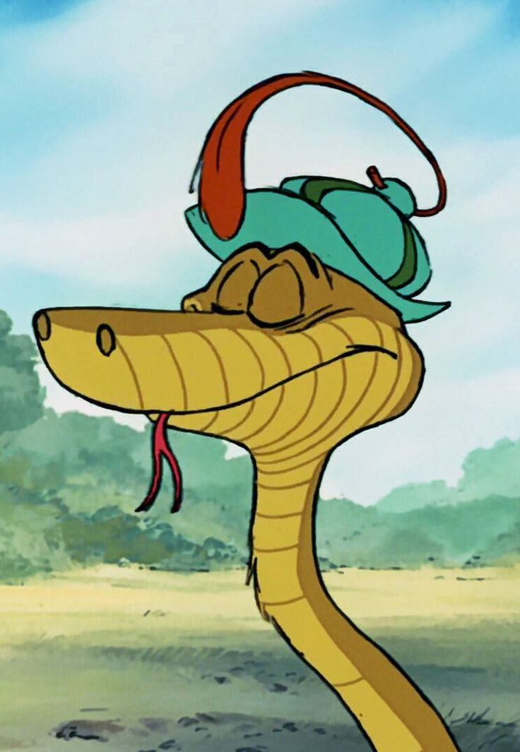 a snake with a hat on it's head is in the middle of a cartoon