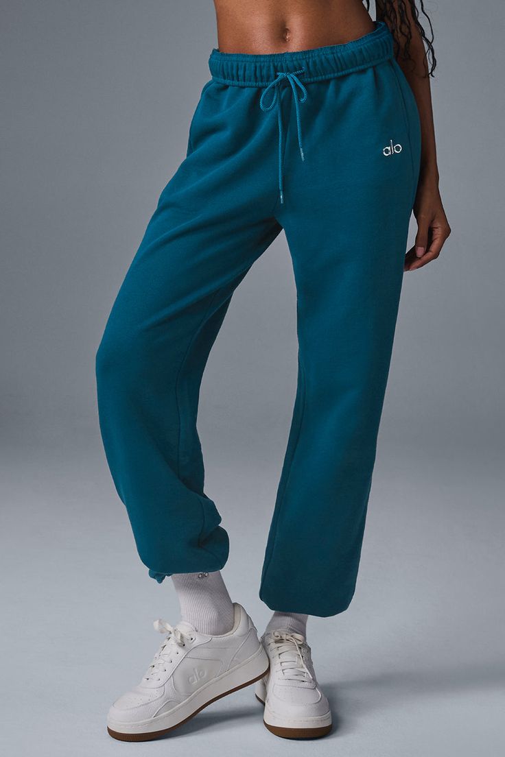 Accolade Sweatpant - Eclipse Blue Alo Yoga Casual Straight Leg Bottoms, Trendy Leisure Joggers With Elastic Cuffs, Relaxed Joggers With Ribbed Waistband For Streetwear, Trendy Relaxed Fit Joggers With Ribbed Waistband, Trendy Relaxed Fit Sweatpants With Elastic Cuffs, Relaxed Streetwear Sweatpants With Ribbed Cuffs, Alo Yoga Athleisure Sweats For Streetwear, Alo Yoga Relaxed Fit Sweats For Fall, Straight Leg Sweats For Streetwear Athleisure