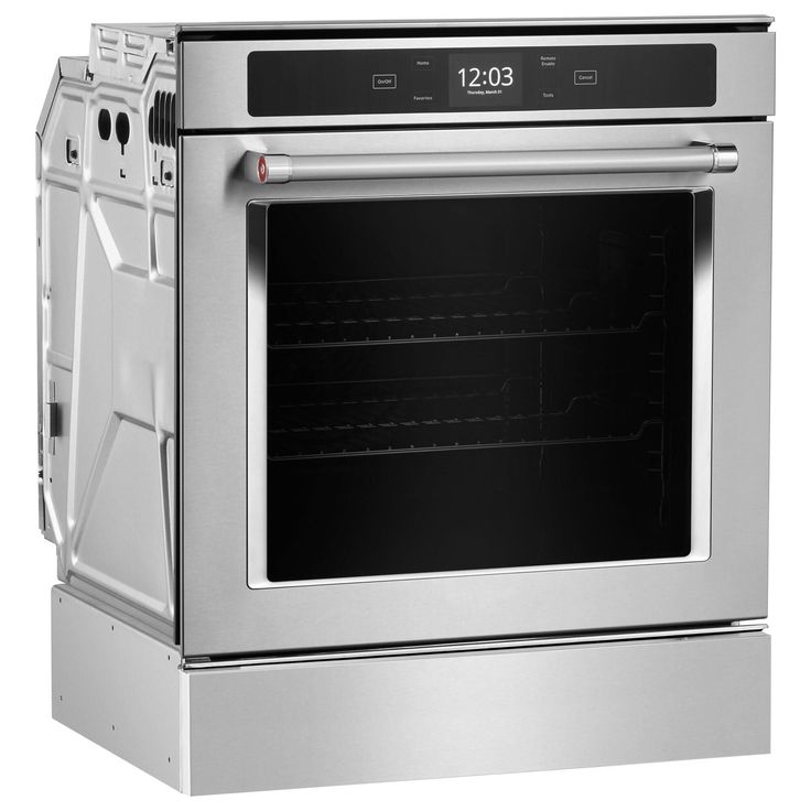 an oven with the door open on a white background