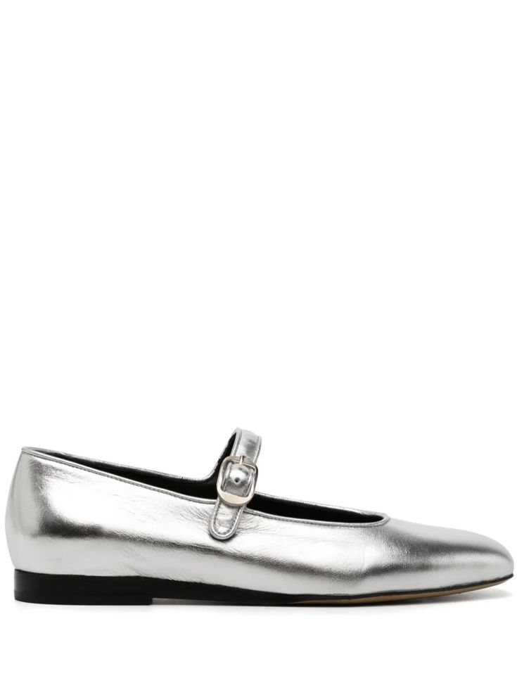 Le Monde Beryl Mary Jane Leather Ballerina Shoes - Farfetch Nyc April, Silver Shoe, Heels Kitten, Tone Calves, Buckle Heels, Expensive Bag, Shoes Silver, Versace Outfit, Chanel 2