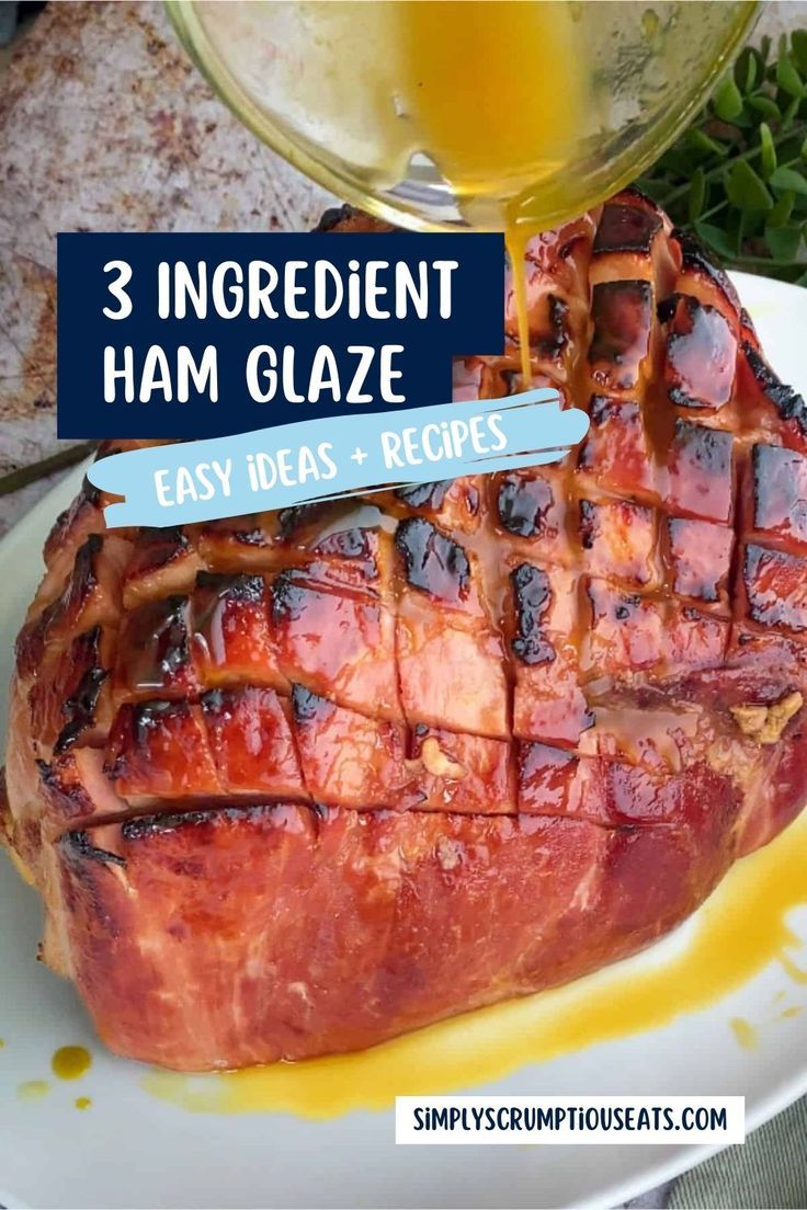 Ham with glaze. How To Cook Ham In Oven, How To Prepare Ham, Best Ham Glaze Recipe, Baked Ham Glaze Recipe, Baked Ham Glaze, Christmas Ham Glaze, Best Ham Glaze, Ham Seasoning, Juicy Ham