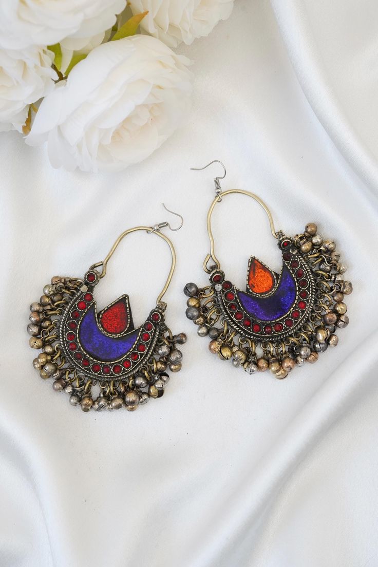 Afghan Jewellery Authentic Traditional Handmade Earrings. Get in contact with us if there is any queries regarding the item. Check out my page for other items. Help my small business and promote Afghan culture by placing an order with us. We have different kinds and types of Afghan Vintage Jewelleries! Your feedback is much appreciated. Please let us know the item arrived safely! Traditional Multicolor Metal Earrings, Traditional Multicolor Metal Danglers, Multicolor Chandbali Earrings For Festival, Bohemian Meenakari Chandelier Earrings For Diwali, Traditional Multicolor Danglers For Festival, Traditional Multicolor Brass Earrings, Traditional Metal Earrings With Tilla Detail, Heavy Multicolor Bohemian Earrings, Traditional Multicolor Oxidized Earrings