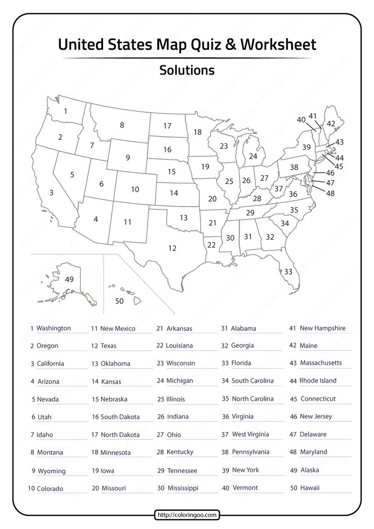 the united states map quiz and worksheet for students to practice their math skills