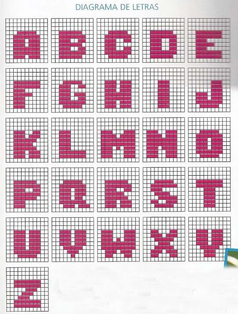 a cross stitch pattern with letters and numbers