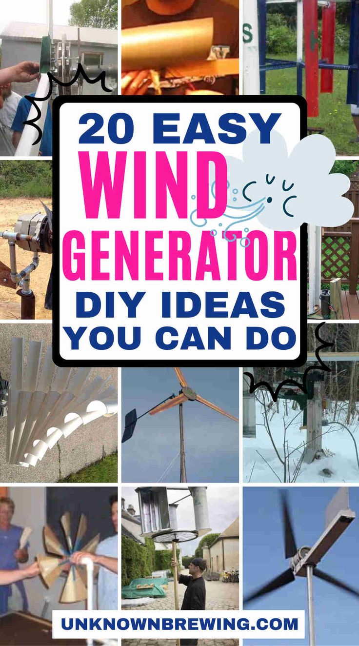 a collage of photos with the words 20 easy wind generator diy ideas you can do