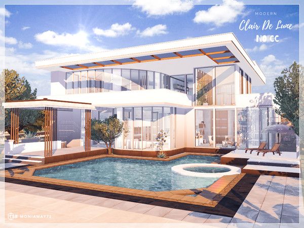 an artist's rendering of a house with a swimming pool