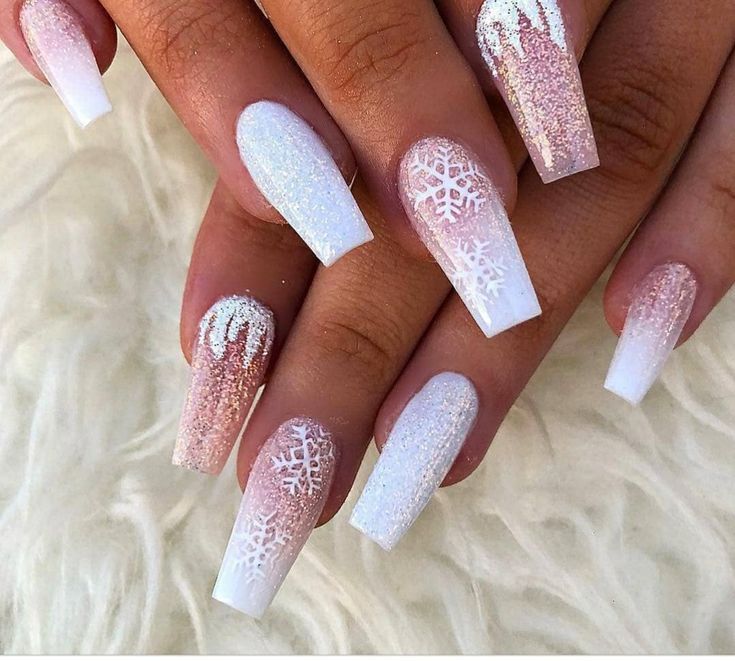 Winter Nails Acrylic, Cute Christmas Nails, Cute Acrylic Nail Designs, Christmas Nail Art Designs, Christmas Nails Acrylic, Winter Nail Designs, Pink Nail, Acrylic Nails Coffin, Xmas Nails