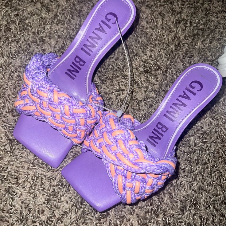 Brand New Never Worn! Trendy Purple Closed Toe Heels, Purple Synthetic Heels For Evening, Purple Synthetic Evening Heels, Purple Pointed Toe Sandals, Purple Pointed Toe Heels With Padded Heel, Trendy Purple Block Heel Shoes, Trendy Purple Block Heel Heels, Chic Purple Closed Toe Heels, Trendy Purple Block Heels